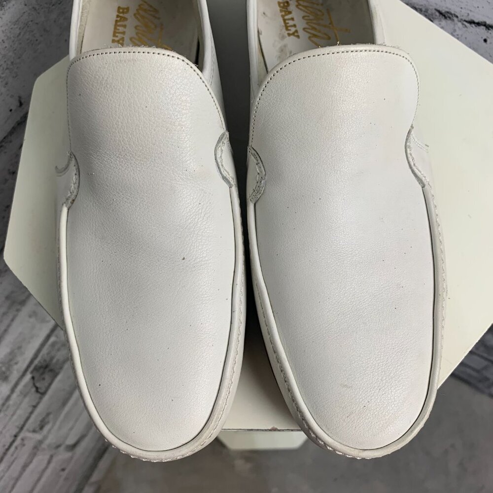 Bally Siesta Caribe White Leather Flat Loafers - Picture 4 of 13